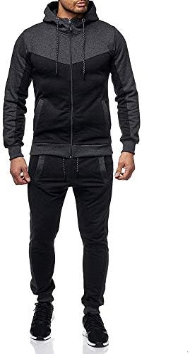 上下セット メンズ パーカー Racazing パッチワーク 希望者のみラッピング無料 スウェットシャツ 棉服 ジッパー 巾着 2点セット 部屋着 男 冬服 春 グラジエント柄 上下セットアップ レジャー 秋