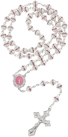 Amazon.com: Bling Cartel Rosary Immaculate Virgin Mary Silver