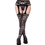 Raylans Women Sexy Fishnet Sheer Thigh High Stockings Lace Top Garter Belt Lingerie Stocking Pantyhose,10#