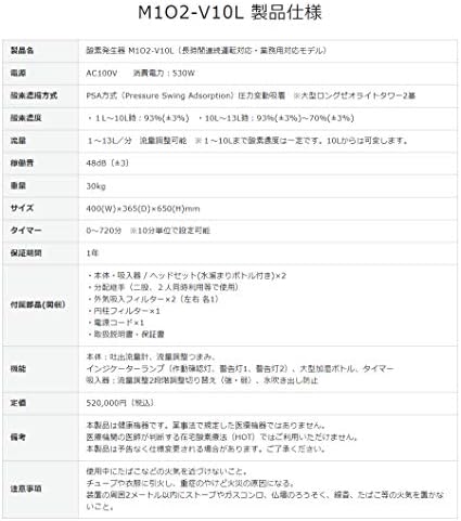 Amazon Co Jp 酸素発生器 M1o2 V10l エムワンオーツーヴイ10エル 酸素濃度93 3 大流量10l を実現 高濃度 高耐久 業務用モデル 酸素ルームや複数に分配等 多目的に利用可 ペット利用可 ドラッグストア