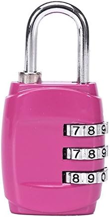 Tasoll 3 Digital Combination Locks Luggage padlock Number Code Lock for Travel Suitcases Luggage Bag Bagage School Gym Lockers Filing Toolbox Mailbox Case Fence Hasp Cabinet Storage 1 Pack Pink