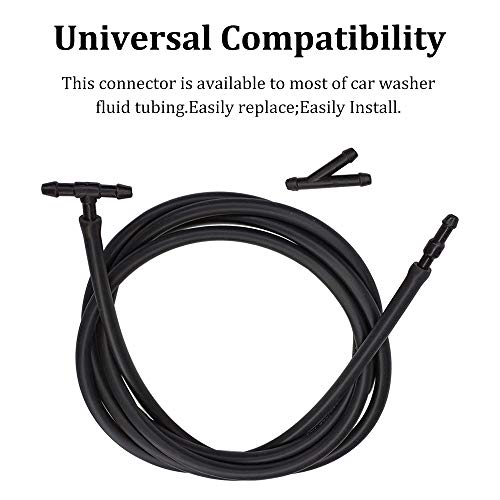 36Pcs Windshield Water Hose Connector,BUENNUS Car Windshield Washer Hose Connector 2-Way I Type 3-Way T/Y Type Nozzle Connectors Black Universal Windshield Wiper Fluid Tubing Pipe Fitting Splitter - Thumbnail 6