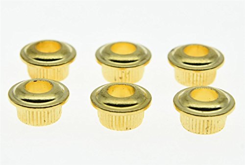 KAISH Metal Gold 10mm Vintage Guitar Tuning Keys Conversion Bushings Adapter Ferrules