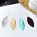 8 Pairs Leather Earrings for Women 3 Layered Lightweight Dangling Leaf Drop Earrings