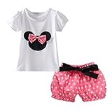 LittleSpring Little Girls' Skirt Shorts Set Bow Dot