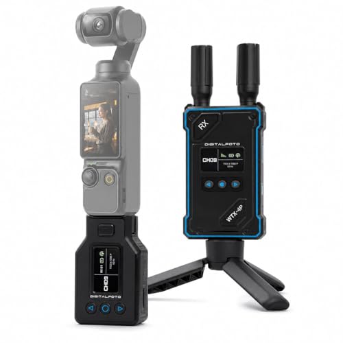 DF Digitaloto WTX-4P Wireless HDMI Receiver Transmitter for DJI Osmo Pocket 3, Range 500 m, Low Latency 0.05s, UVC Output & HDMI 1080P, Video System with Mini Tripod
