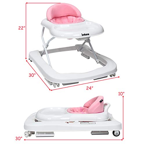 INFANS Foldable Baby Walker for Boys and Girls, 2 in 1 Toddler Walker