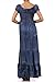 Kiwi Co. Audrina Cap Sleeve Smocked Tiered Denim Maxi Dress Denim Blue, One Size