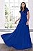KOH KOH Womens Long Sexy Cap Short Sleeve V-neck Flowy Cocktail Gown Maxi Dress, Cobalt / Royal Blue 3X 22-24 (4)
