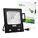 LE Outdoor Led Flood Light, IP65 Waterproof, 50W RGB, Dimmable, 16 Color Changing, 4 Lighting Modes, Plug in Security Floodlight with Remote Control, for Home, Backyard, Patio, Garage, Tree and More