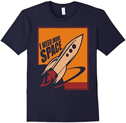 Mens I Need More Space Tee Shirt - Astronaut T Shirt - Astronomy Large Navy