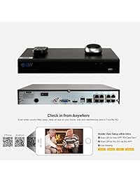 GW Security H.265 NVR 5MP Sistema de seguridad de video con IP PoE 5MP 1920P Cámaras de seguridad para interiores de micrófonos para exteriores