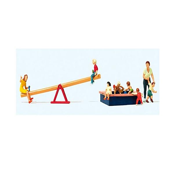 Preiser 10587 Spielende Kinder. Wippe, Sandkasten Spur H0 1:87