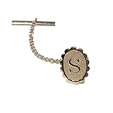 Jaymar Men's Oval Initial Tie Tack in Gold, Gold M