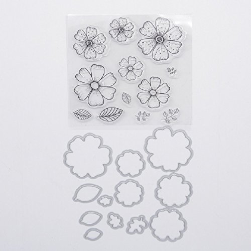 Welcome to Joyful Home Flower Metal Cutting Dies Stamp Stencils DIY Scrapbooking Photo Album Decor Cards (clear stamp+dies cutting)