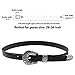 Wink Gal Women's Boho Vintage Designer Metal Western Buckle Belt Sliver,Black,One Size