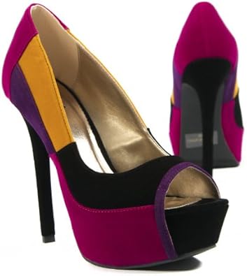 purple open toe shoes