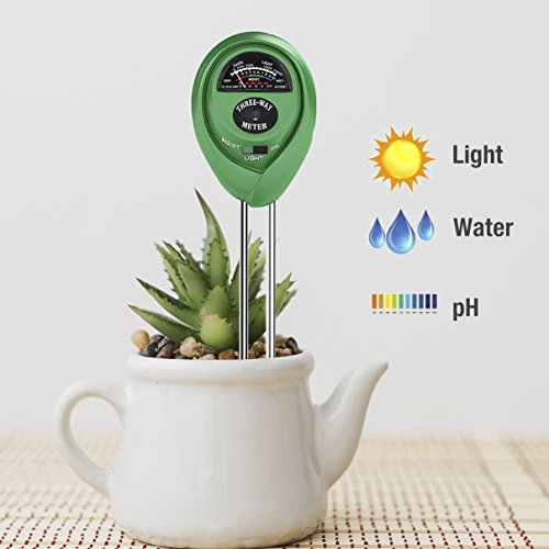 uHome Soil pH Meter, 3-in-1 Soil Test Kit For Moisture, Light & pH, Plant Soil Tester Kit, No Battery needed | Bonus 100 PCS Plastic Plant Labels,4 Inch,White