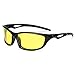 Long Keeper Night Vsion Sunglasses for Cycling Running Fishing Driving Men and Women Yellow Lens(Black, Yellow)