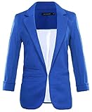 xiaokong Women's Solid Color Open Front Slim Fashion Small Blazer