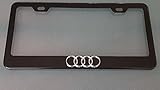 Audi Chrome 3D on Black Metal License frame with matching color screw caps