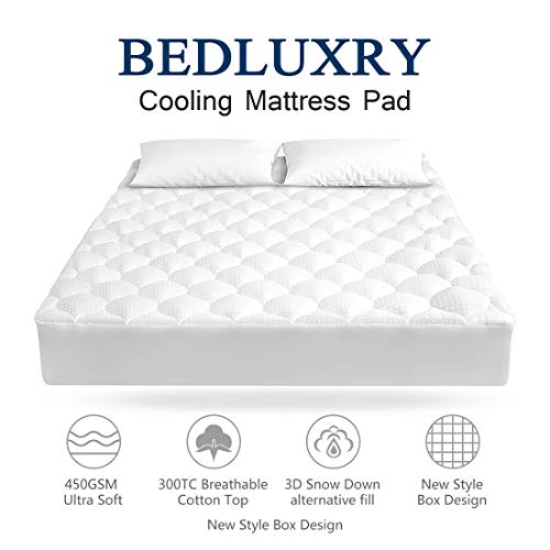 BedLuxury Mattress Toppers for Queen beds ，Queen Size Cooling Mattress