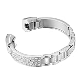 GHIJKL Bands Compatible for Fitbit Alta HR and Alta, Replacement Metal Small Large Super Classy Updated Wrist Band Silver Rose Gold Silver