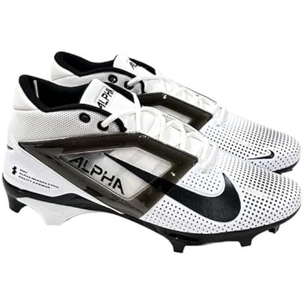 Nike Alpha Menace 4 Pro Football Cleats Men\'s 14.5 White Black FZ7702-105 Shoes Nike Mens Alpha Menace 4 Pro FZ7702-105 White Black Football  main image 3