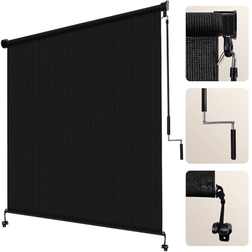 Outdoor Roller Shade 6' W x 8' H Black
