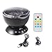 AKDSteel Ocean Wave Music Projector Night Light Remote Control Lamp with Built-in Mini Music Player 12 LED Beads & 7 Colorful Lights for Kids Adults Bedroom Living Room