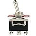 ESUPPORT Silver Contact Momentary Car Heavy Duty 20A 125V DPDT 6 Terminal ON/OFF/ON Rocker Toggle Switch Metal Knob Cover Cap Waterproof Pack of 5
