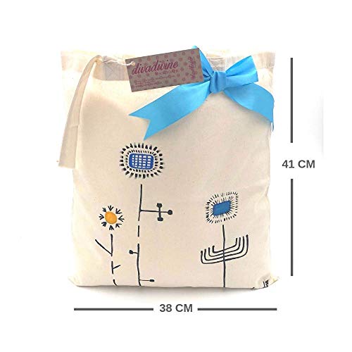 Bolso tote de algodón con flores pintadas a mano: Amazon.es: Handmade