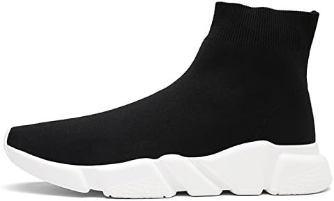 QiTeng Unisex Slip-on Athletic Black Socks Shoes Lightweight Breathable Outdoor Sports Running Sneakers