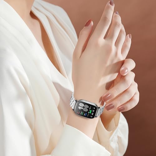 CreoArte Metal Strap Compatible with Amazfit Bip 6/Bip 5/Amazfit Balance/Balance 2, Stainless Steel Replacement Wristbands for Amazfit Cheetah/Amazfit Cheetah Pro