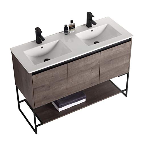 Fine Fixtures 48" Inch Bathroom Vanity and Sink, Knob Free Design