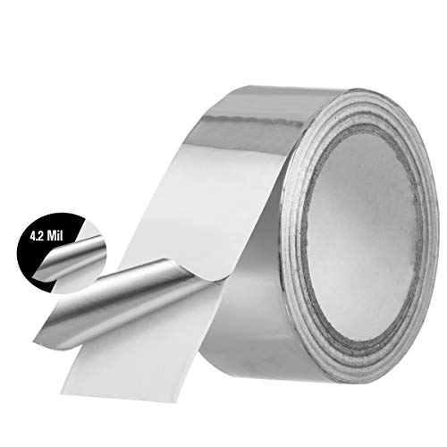 Vasdoo Professional Grade Aluminum Foil Tape/Aluminum Tape -4.2 Mil (2 Inch x 65 Feet) - Perfect for HVAC, Sealing & Patching Hot & Cold Air Ducts, Metal Repair