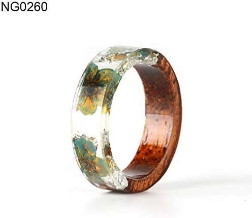Fashion Rings&Fashion Women Handmade Wood Resin Flower Plants Finger Ring Jewelry Decor Gift
