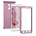 kwmobile Cover for Xiaomi Redmi Note 4 / Note 4X - Shockproof Protective Full Body Case with Screen Protector - Metallic Rose Gold