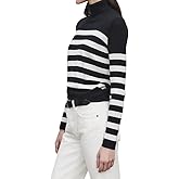 VELVET BY GRAHAM & SPENCER Women's Korie Lux Cotton Cashmere Sweater, Black/Chalk