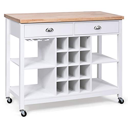 Giantex Kitchen Island on Wheels Kitchen Carts with Storage and Drawers