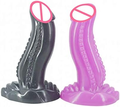 Silicone Personality Shape Simulation Adult Female Couple Homosexual Behavior Anal Vagina Fun Manual Prostate Masturbation Massager 7.87 Inches - Black, Purple, Meat (Color : Purple)