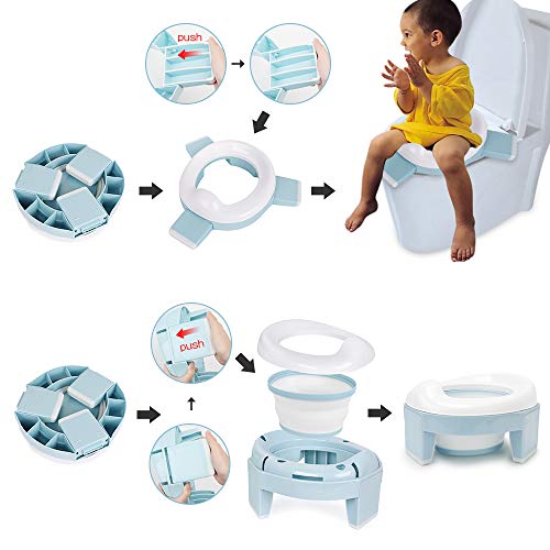 Travel Potty Seat for Toddler, TYRY.HU Portable Potty Training Toilet Potty Chairs for Child Boys and Girls, Non-Slip with Splash Guard, Easy to Empty and Clean - Thumbnail 2