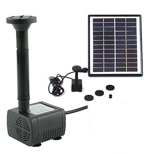 Asdomo Solar Fountain Water Pump, Solar Water Pump Floating Fountain with 4 Sprinkler Heads, Garden Fountain Pool Watering Pond Pump Pool for birdbath, Garden Pond Fountains Landscape Black