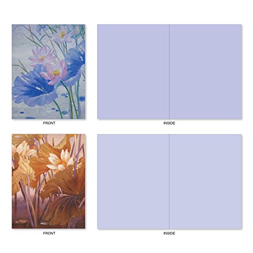 M6728OCB Floral Harmony: 10 Assorted Blank All-Occasion Note Cards Featuring Bright and Brilliantly Hued Floral Images, w/White Envelopes.
