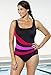 Aquabelle Women's Chlorine Resistant Xtra Life Lycra Red/Orchid Spliced Sport Swimsuit