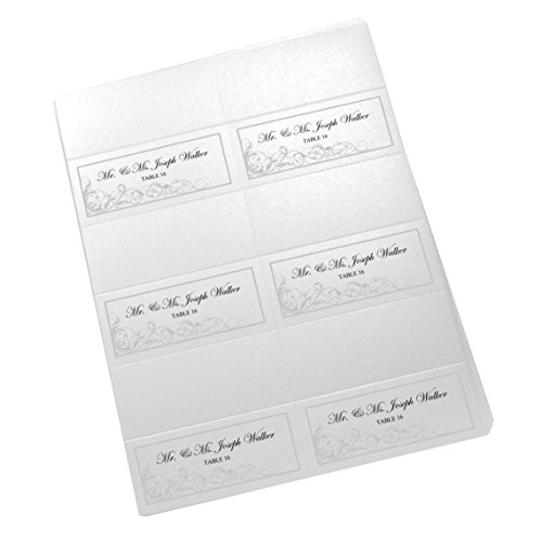 Documents and Designs Scribble Vintage Swirl Easy Print Place Cards (Select Color), Silver, Set of 150 (25 Sheets)