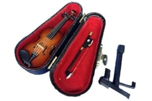 ALANO Brown Miniature Violin Ornament Violin Model Musical Instrument Decorative 8cmOrnament Wooden Muscial Minirature Christmas Tree Pendant Decorative Musical instrument duplica gift Christmas