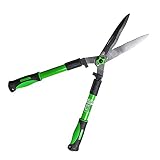 WilFiks Hedge Shears for Professional Gardening and Landscaping - 25" Hedge Clippers with Carbon Steel Blade, Comfortable Handle, Wavy Blade, Absorb Shock Garden Trimmer for Grass, Bushes, Branches