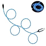 Led iPhone Charger, BUSOH [Apple MFi Certified] 3 Feet Led iPhone Charging Cable, 360° Visible Flowing Led Quick Charger for iPhone Xs/X/XR/Max/8/7/6/Plus/5 (Flowing Blue)