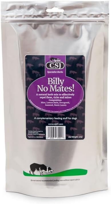 CSJ Billy No Mates Natural Herb Mix 325g for Fleas Ticks Mites